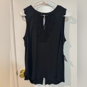 womens black crochet top